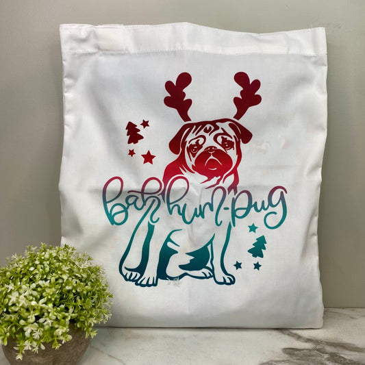 Tote Bag - Christmas - #51 - Bah Hum Pug