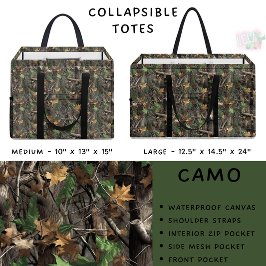 Batch #267 - Collapsible Totes - Closes 1/6 - ETA mid March - Camo Collapsible Tote