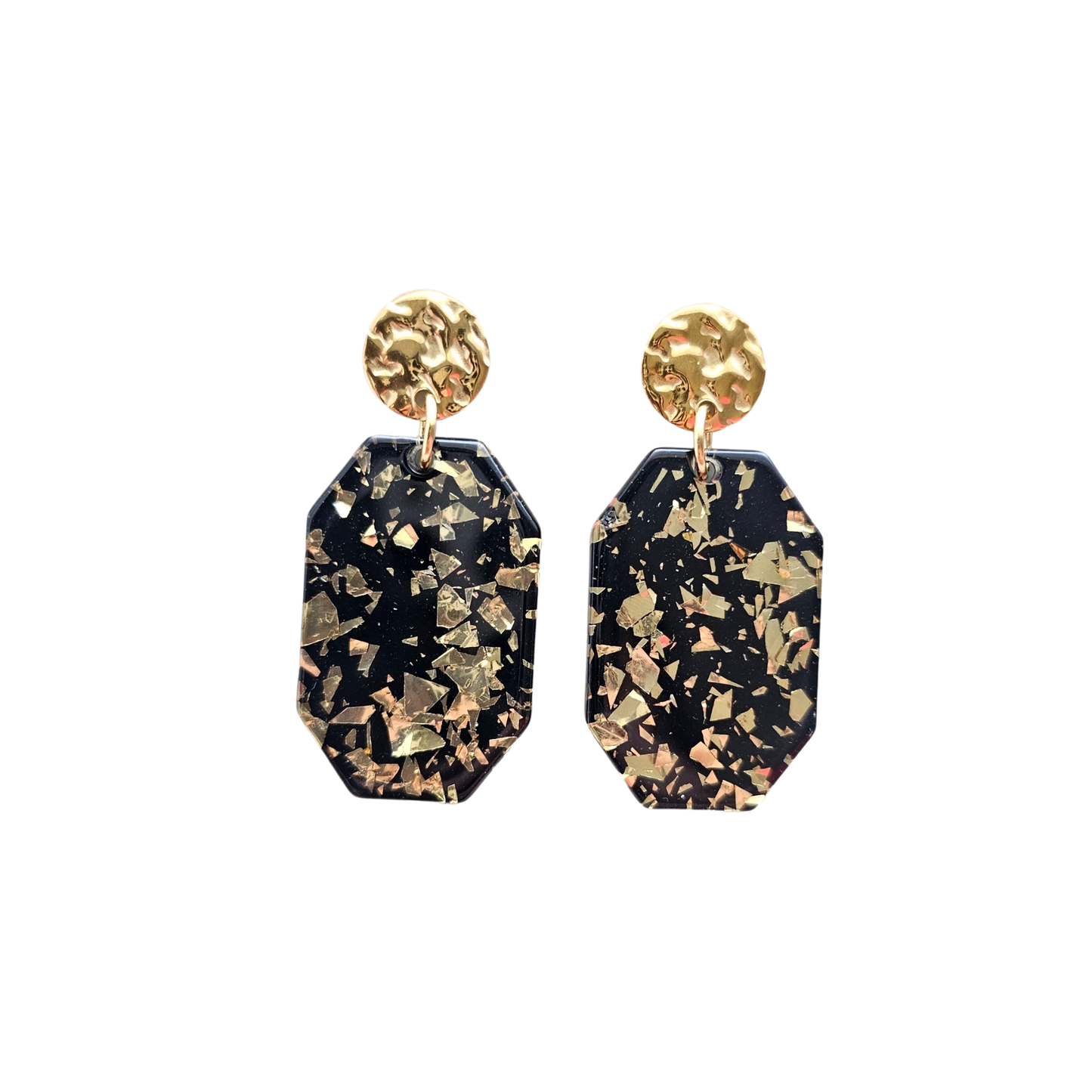 Lexi Earrings - Black Gold Flake