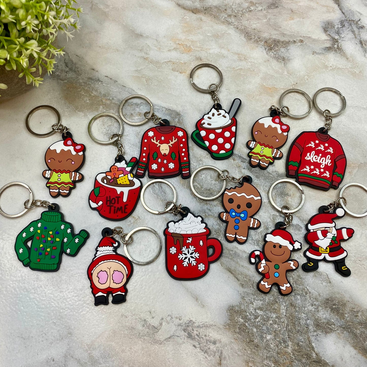 Keychain - Silicone - Large Christmas