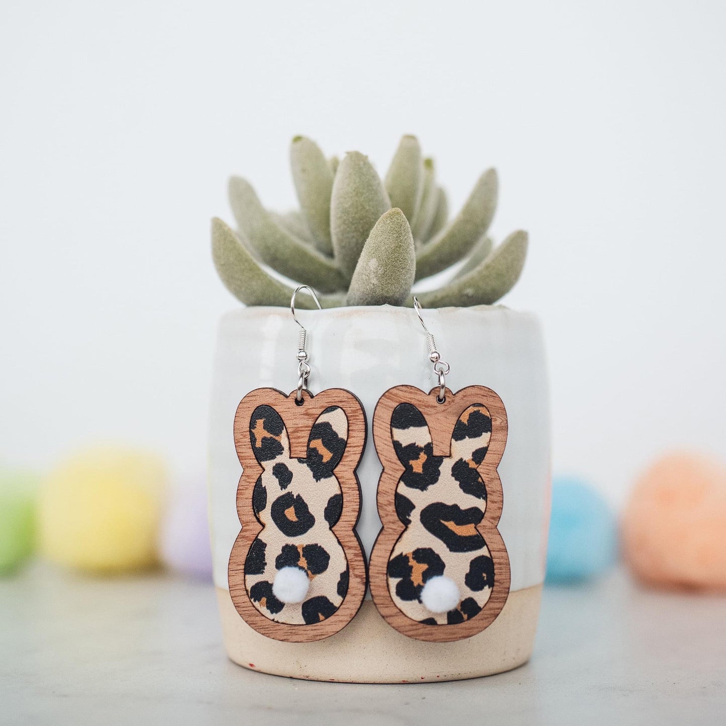 Large Leopard Easter Bunny Dangles