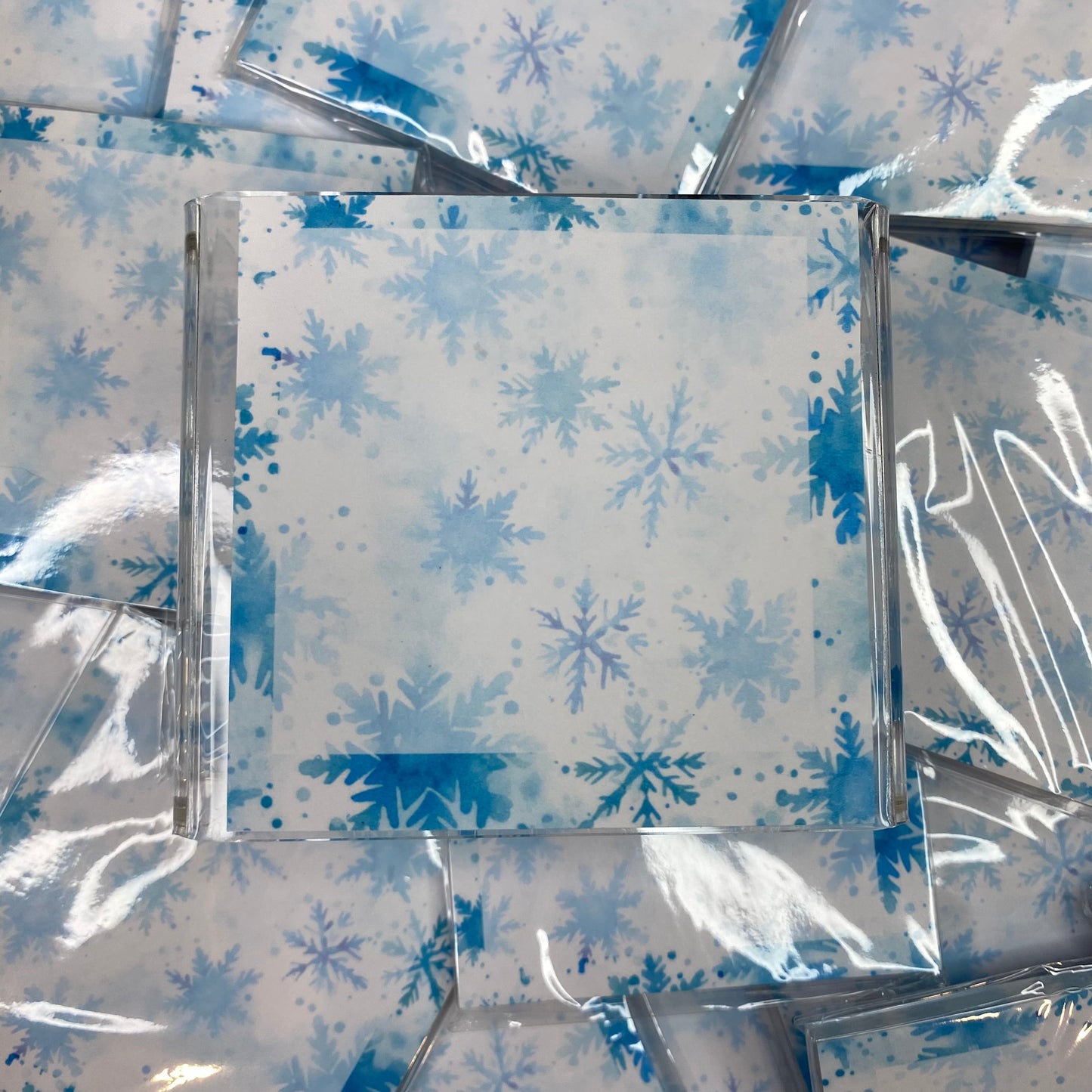 The Sticky Note Collection - Christmas Light Blue Snowflakes