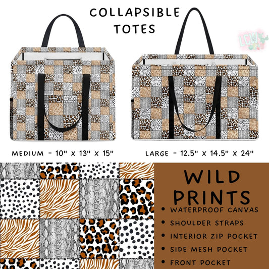 Batch #267 - Collapsible Totes - Closes 1/6 - ETA mid March - Wild Prints Collapsible Tote