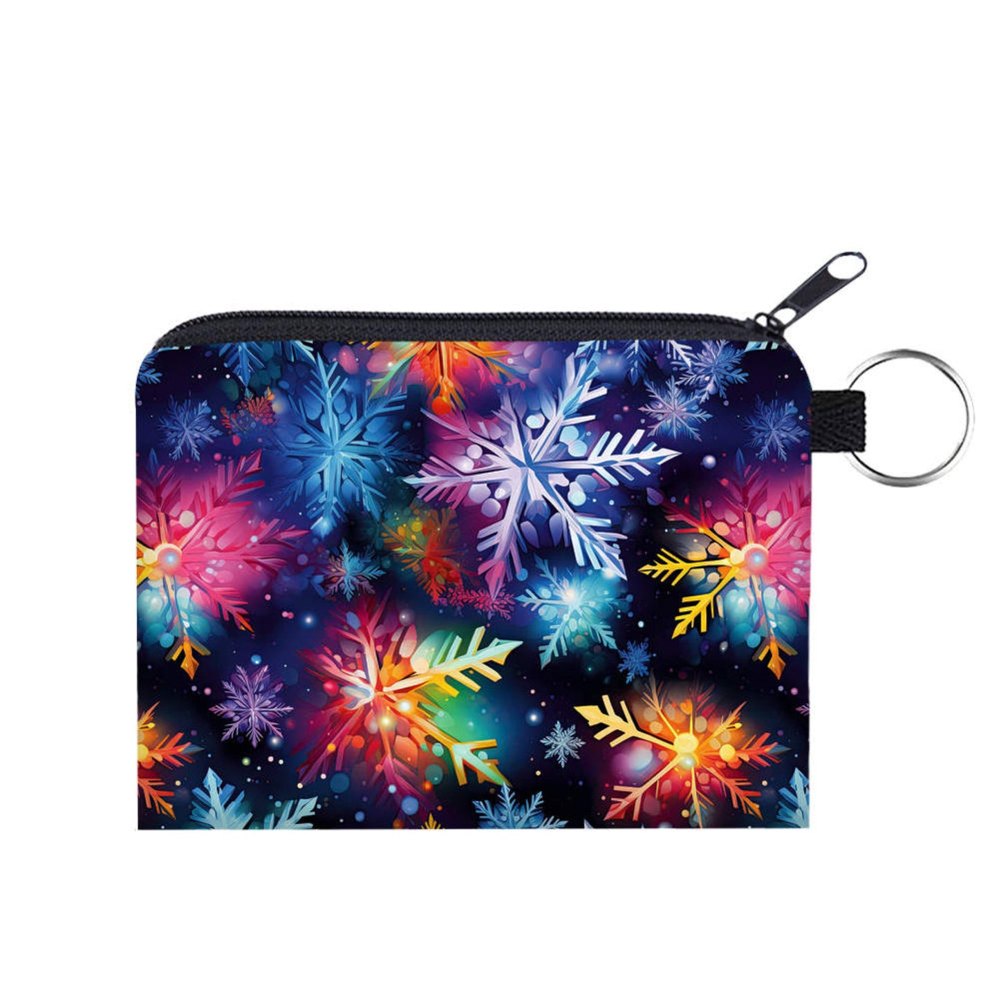 Mini Pouch - Christmas Bright Rainbow Snowflake