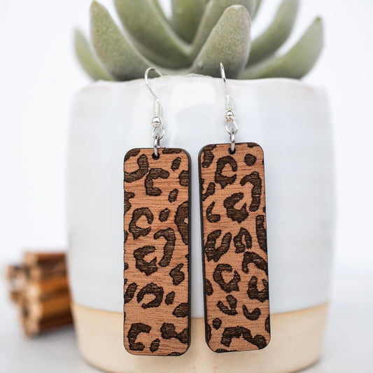 Wood Dangles - Leopard