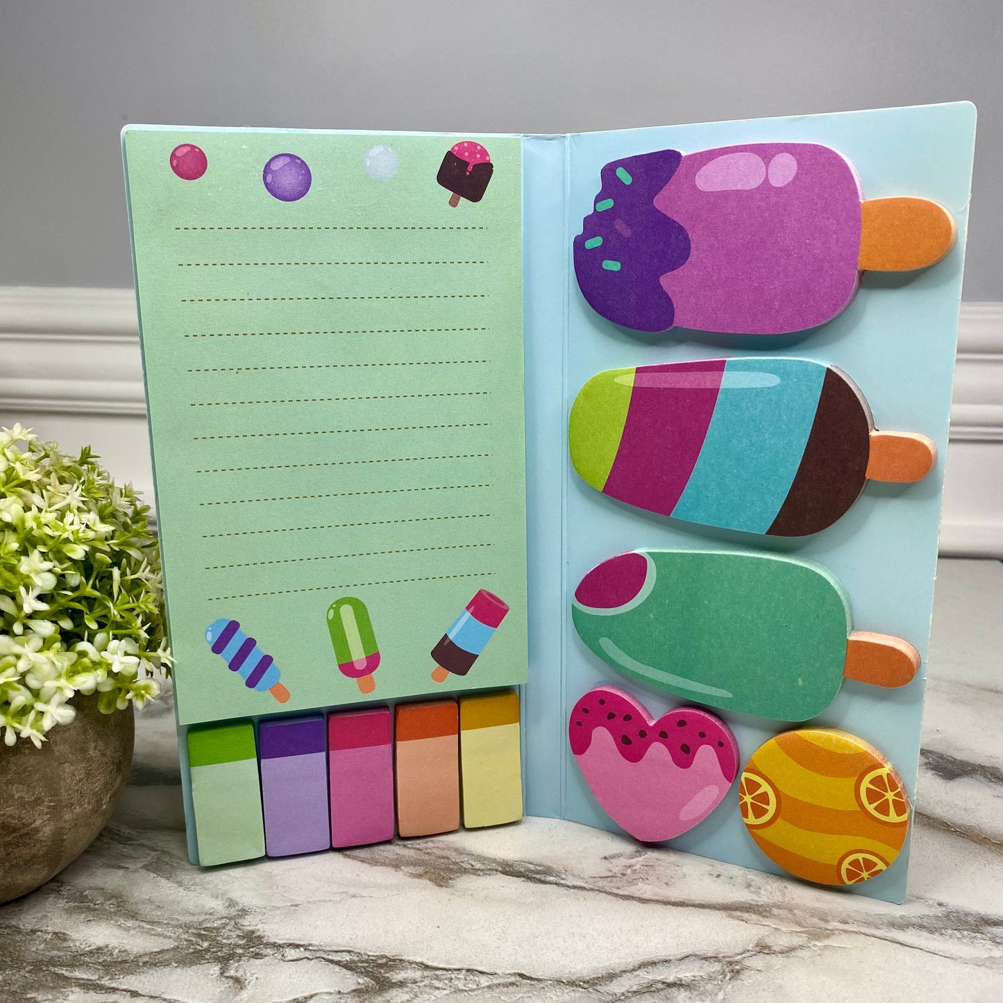 Sticky Note Booklet Set - Ice Cream Popsicle