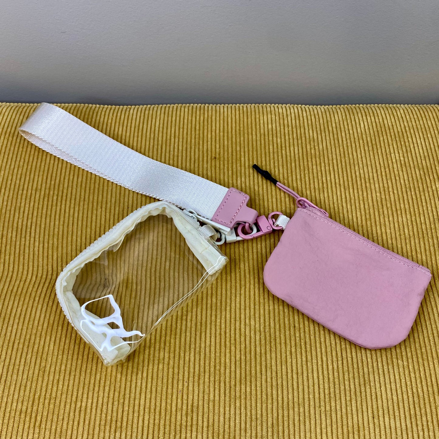 Nylon + Clear Wristlet Double Mini Wallet Set