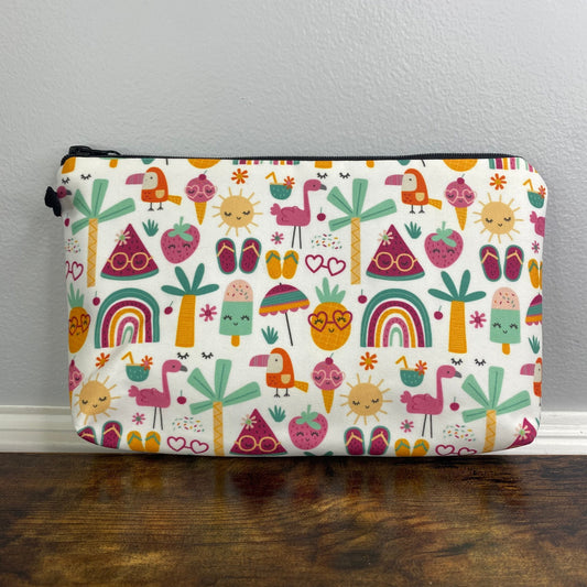 Pouch - Summer Fruit Rainbow Palm Tree