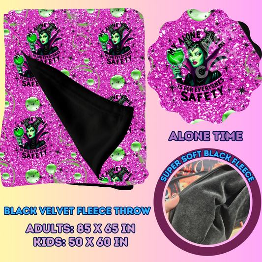 ALONE TIME - SOFT BLACK FLEECE THROWS 7 - PREORDER CLOSING 1/13