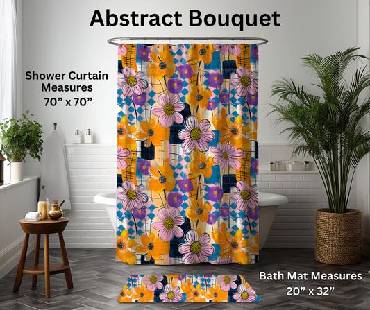 Preorder! Closes 1/6. ETA March. Abstract Bouquet Shower Curtain and/or Bath Mat