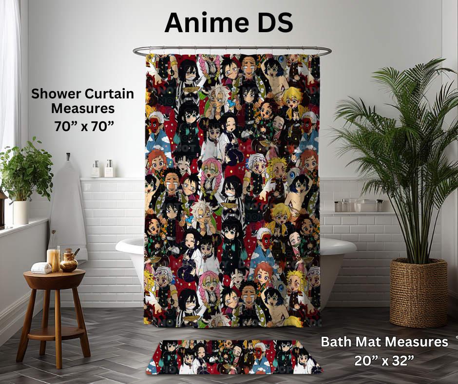 Preorder! Closes 1/6. ETA March. Anime DS Custom Shower Curtain and/or Bath Mat