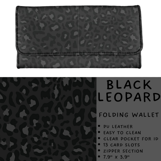 Batch #265 - Card Holders & Foldable Wallets - Closes 1/1 - ETA mid Feb - Black Leopard Foldable Wallet