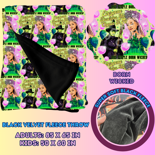 BORN WICKED - SOFT BLACK FLEECE THROWS 7 - PREORDER CLOSING 1/13