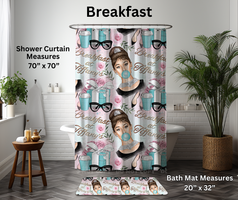 Preorder! Closes 1/6. ETA March. Breakfast Custom Shower Curtain and/or Bath Mat