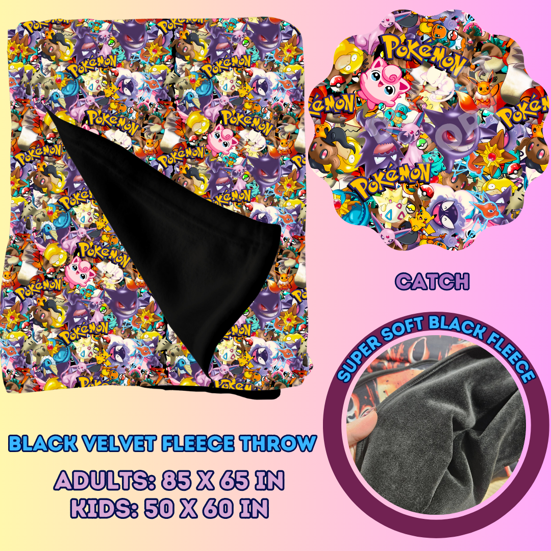 CATCH - SOFT BLACK FLEECE THROWS 7 - PREORDER CLOSING 1/13