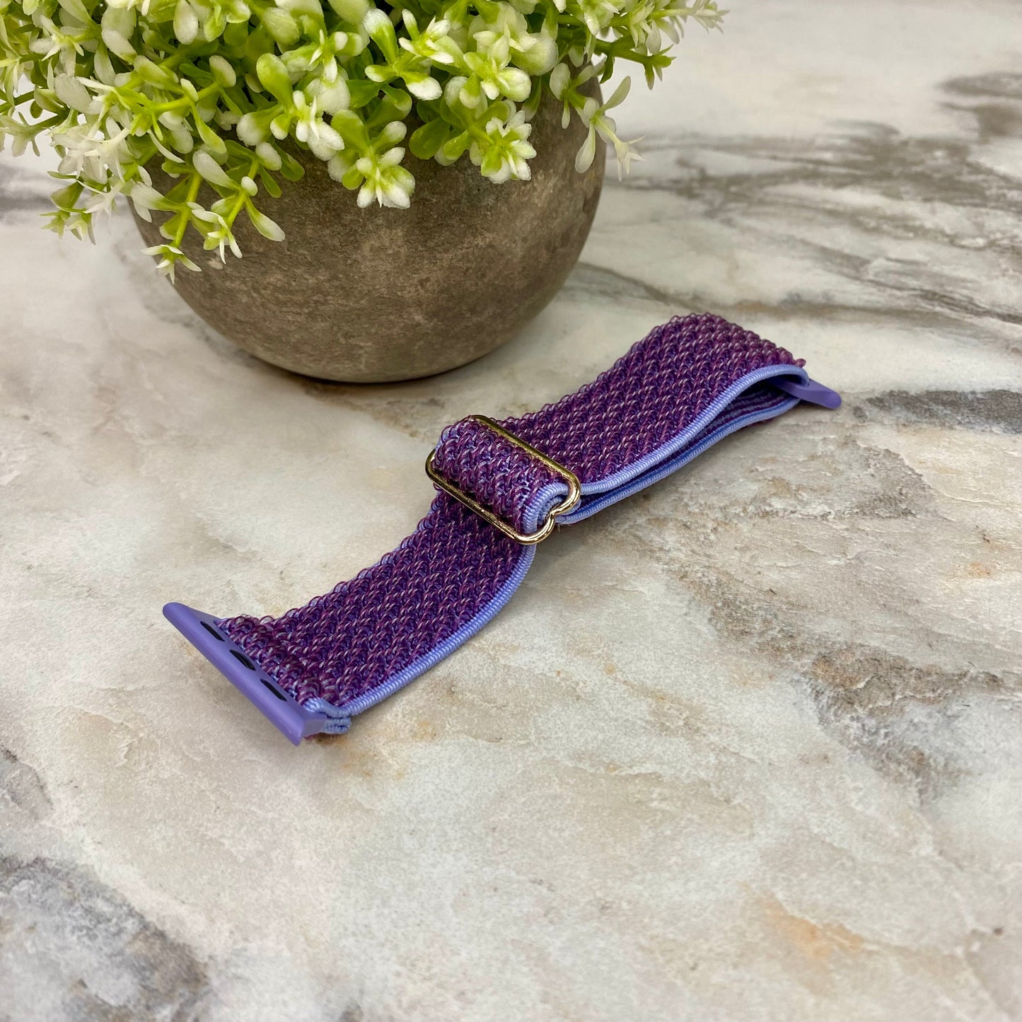 Watch Band - Stretchy Spandex - Chevron Periwinkle Purple