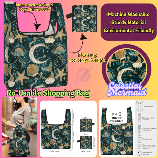 CELESTIAL MERMAID - Re-Usable Shopping Bags PREORDER Closing 1/15