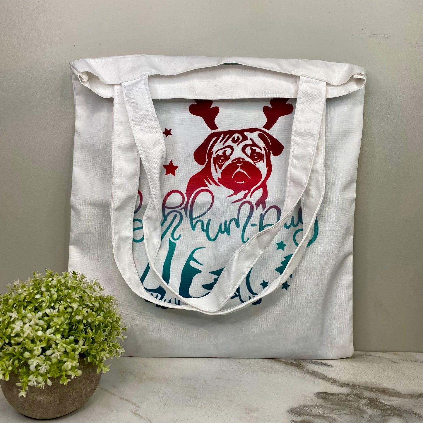 Tote Bag - Christmas - #51 - Bah Hum Pug