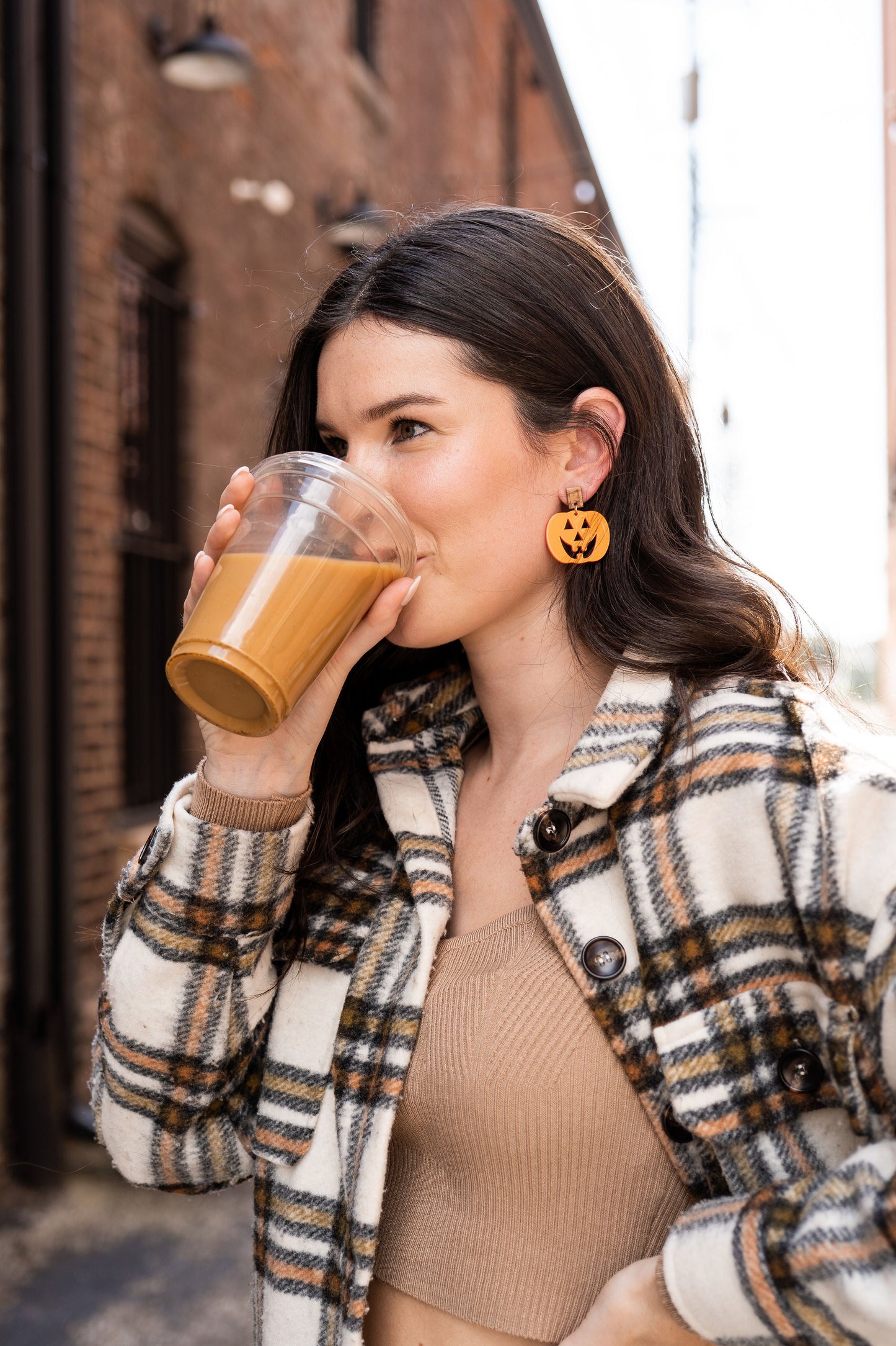 Shimmer Pumpkin Earrings