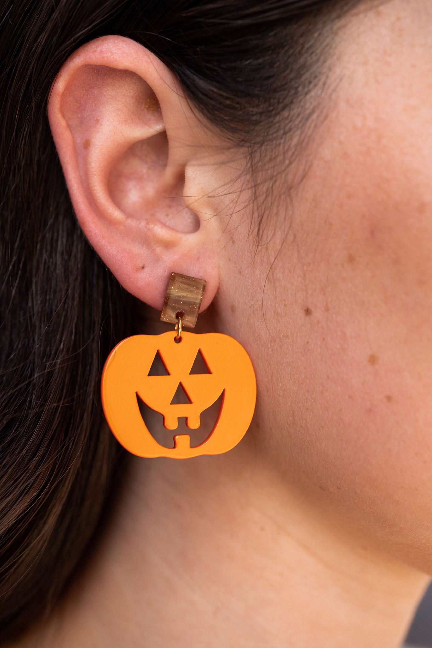 Shimmer Pumpkin Earrings