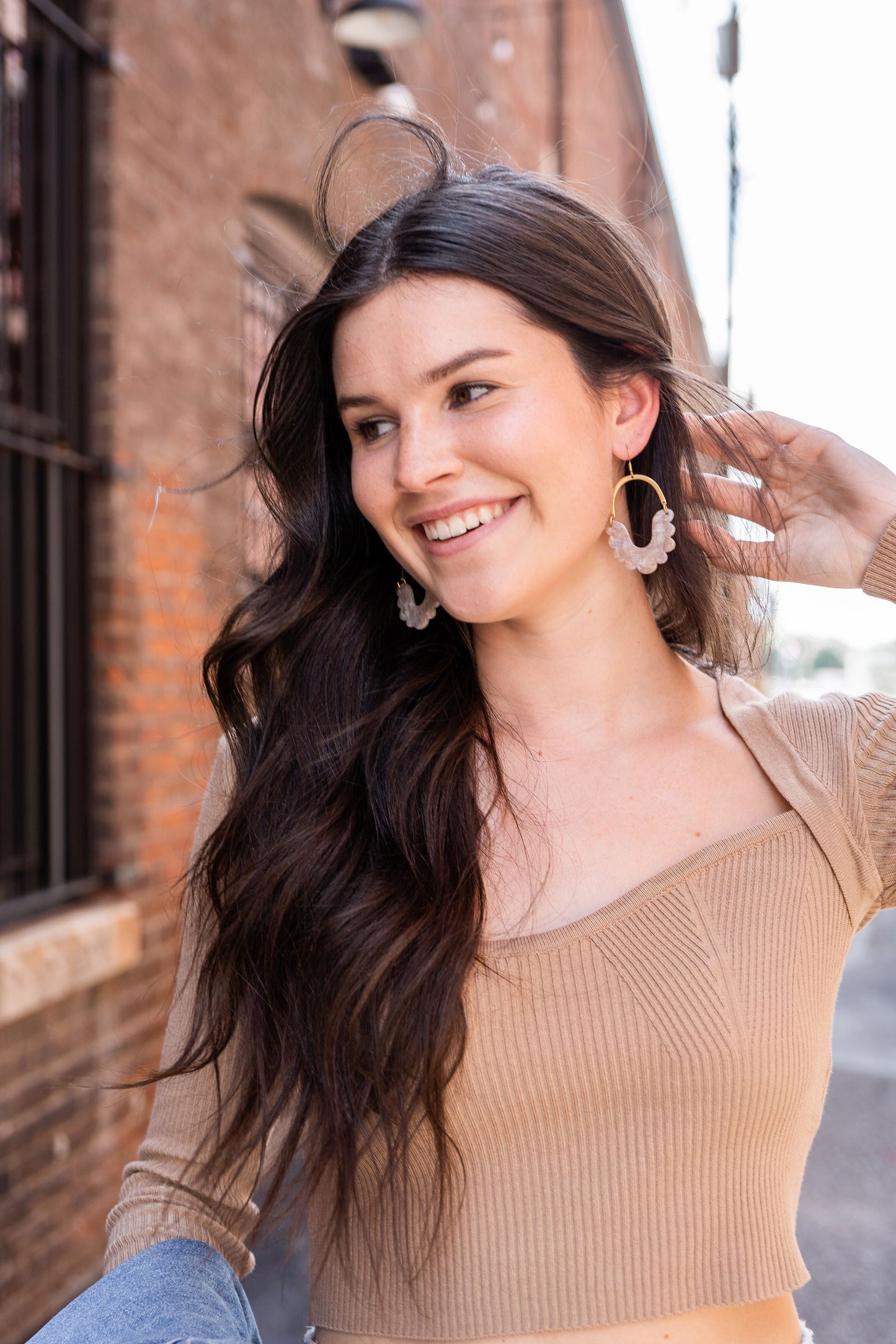 Scarlett Earrings - Taupe