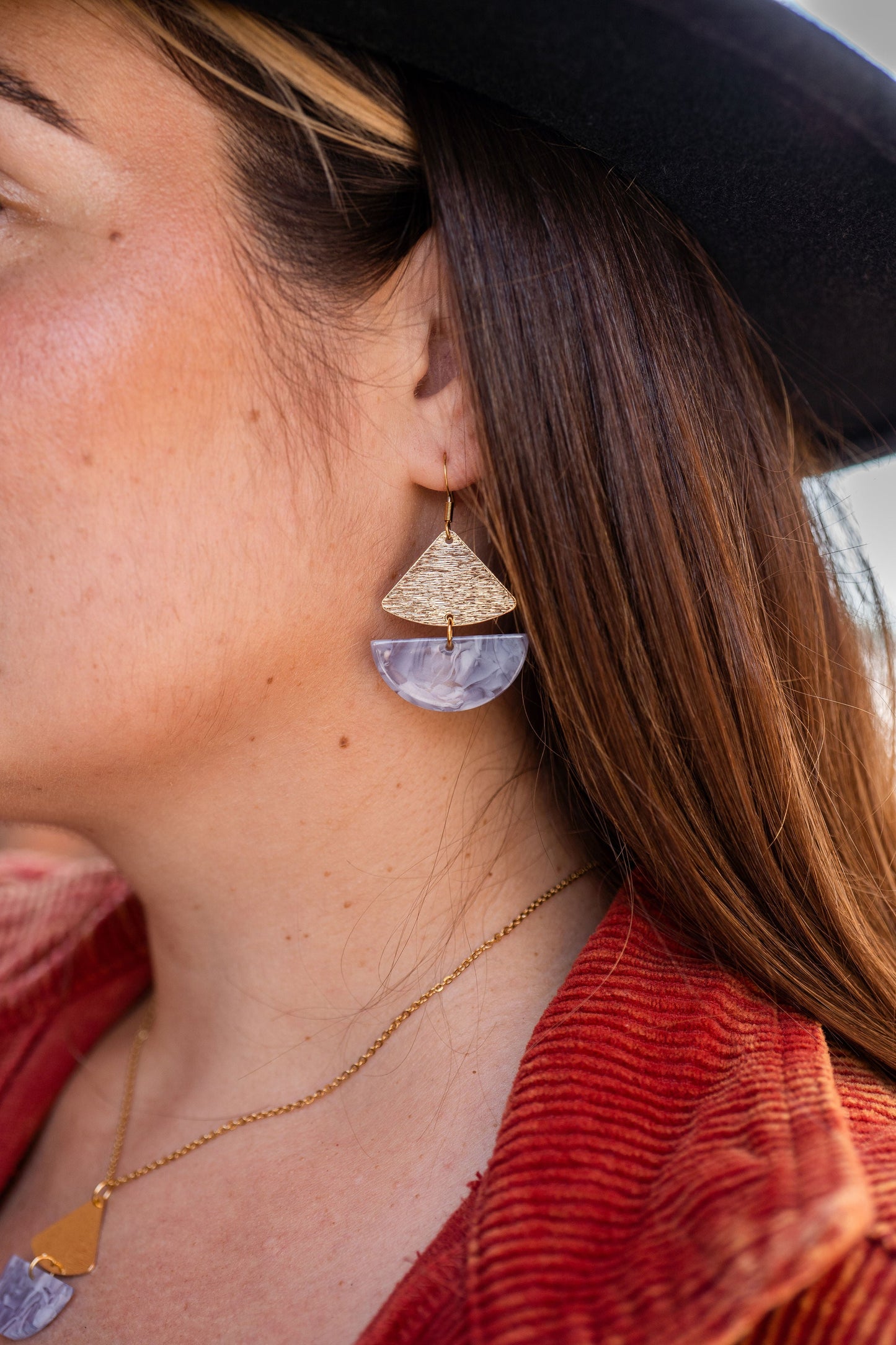 Ava Earrings - Dusty Blue