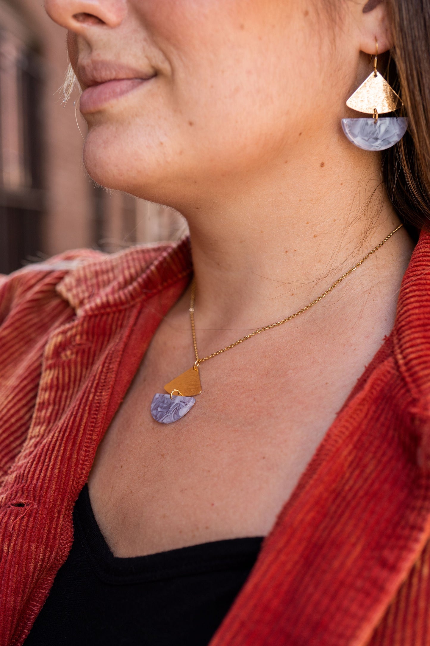 Ava Earrings - Dusty Blue