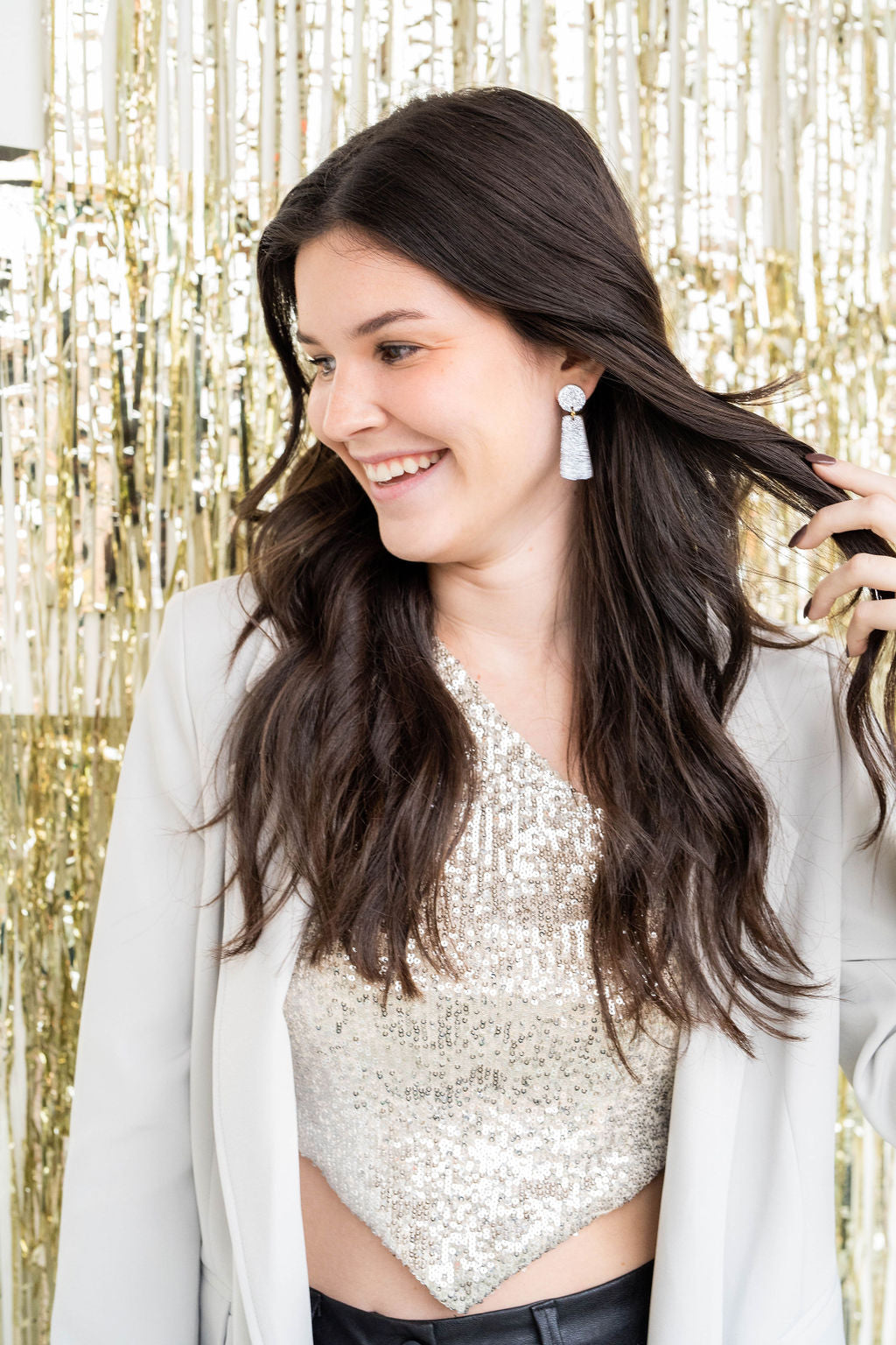 Mia Earrings - Gunmetal