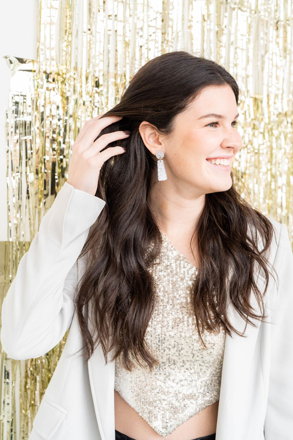 Mia Earrings - Gunmetal