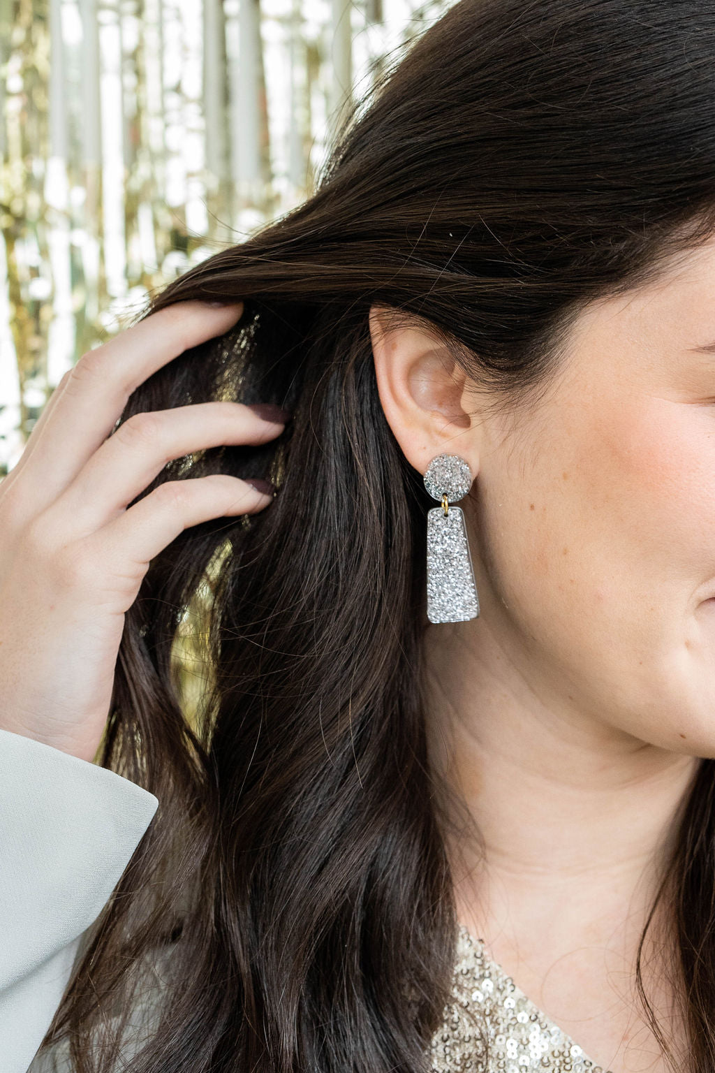 Mia Earrings - Gunmetal