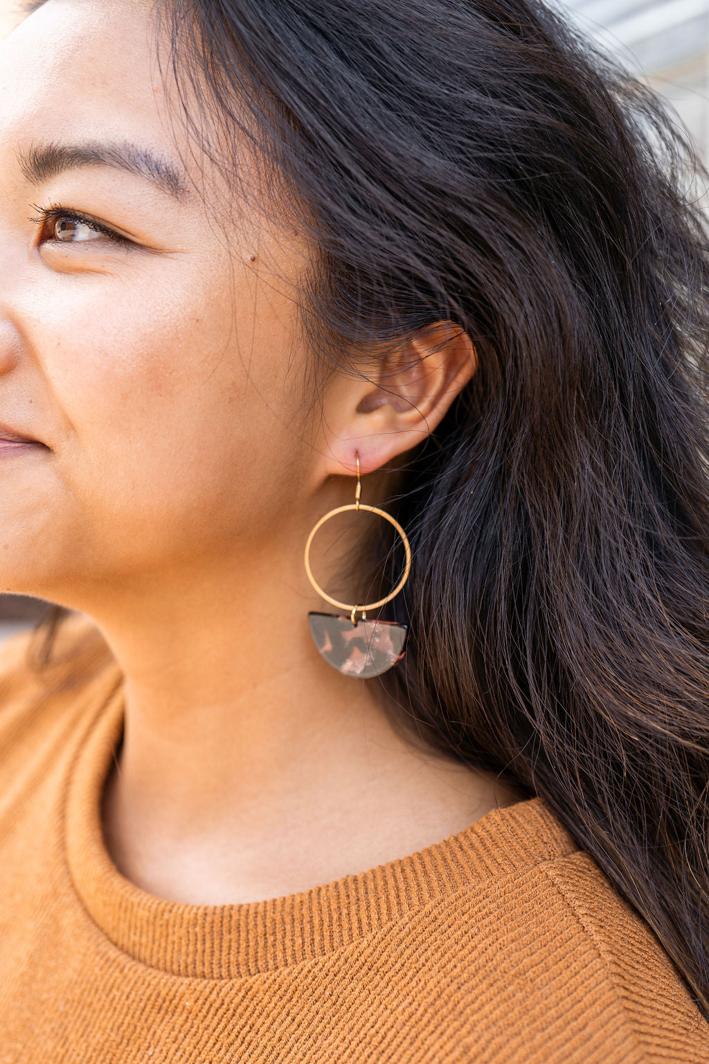 Reese Earrings - Pink Glitter Tortoise