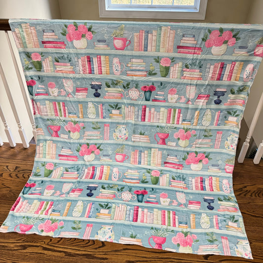 Blanket - Mint Floral Bookcase - PREORDER