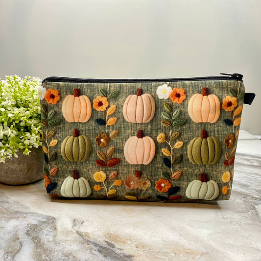 Pouch - Fall Felt Pumpkin