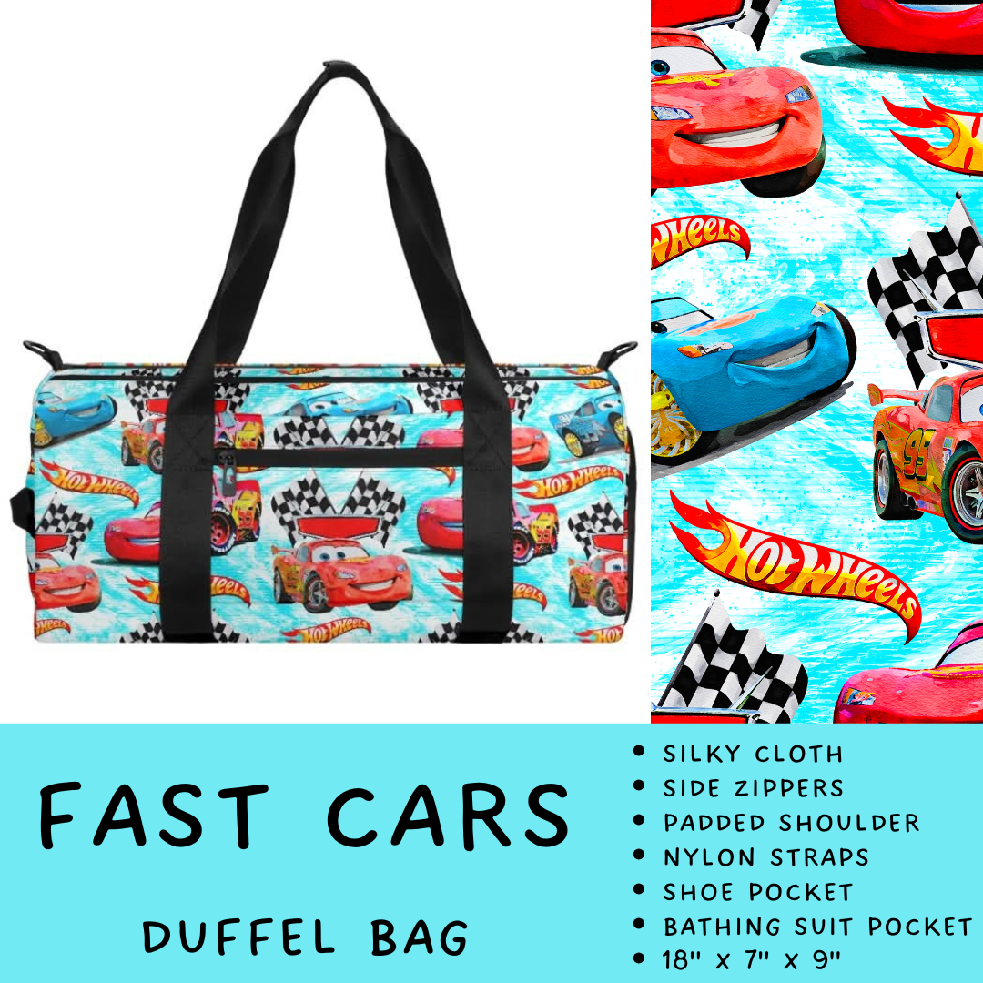 Batch #266 - Magical Travel Collection - Closes 1/3 - ETA mid Feb - Fast Cars Duffel Bag