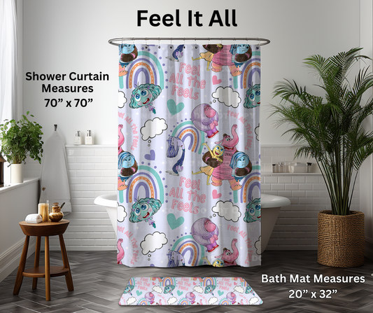 Preorder! Closes 1/6. ETA March. Feel It All Custom Shower Curtain and/or Bath Mat