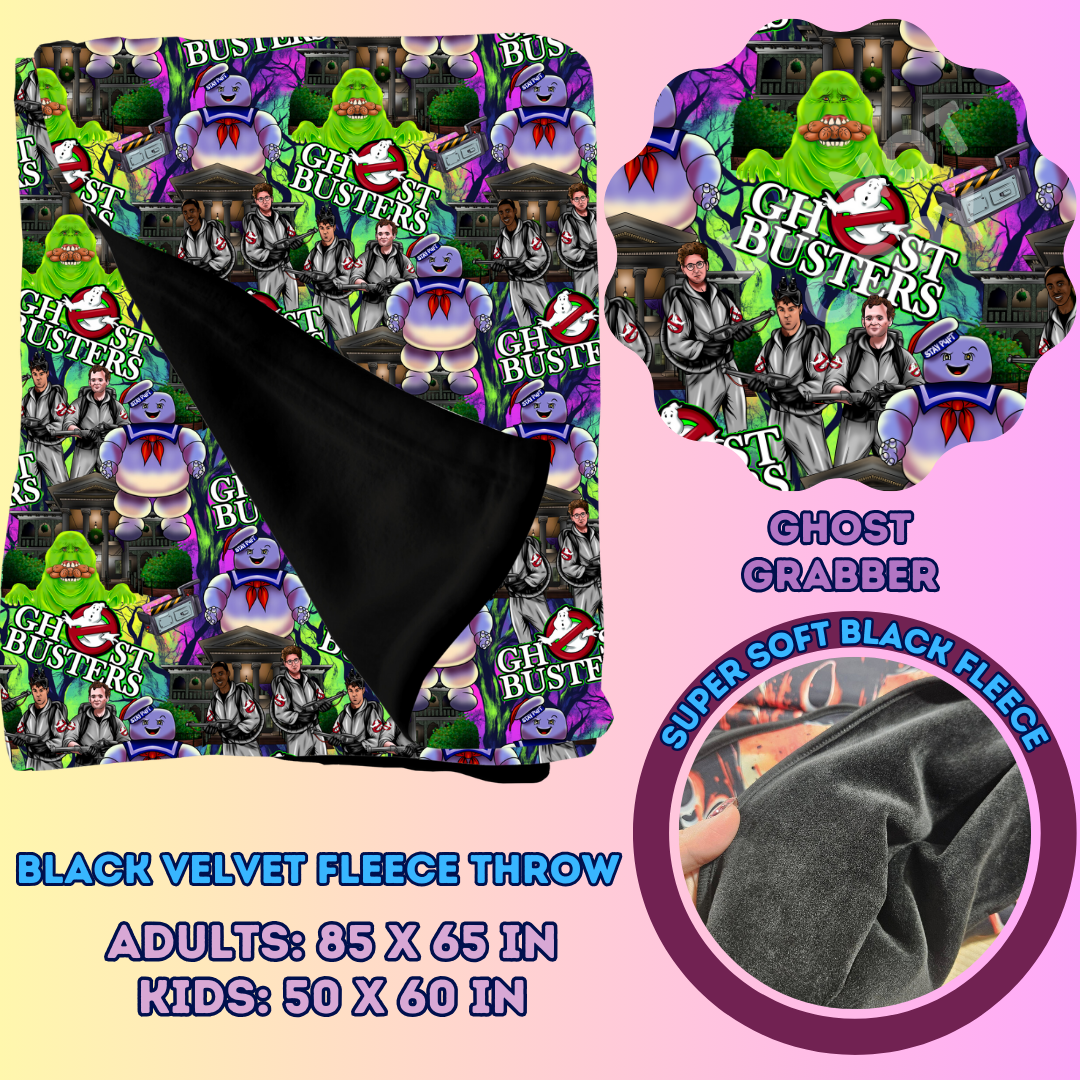 GHOST GRABBER - SOFT BLACK FLEECE THROWS 7 - PREORDER CLOSING 1/13