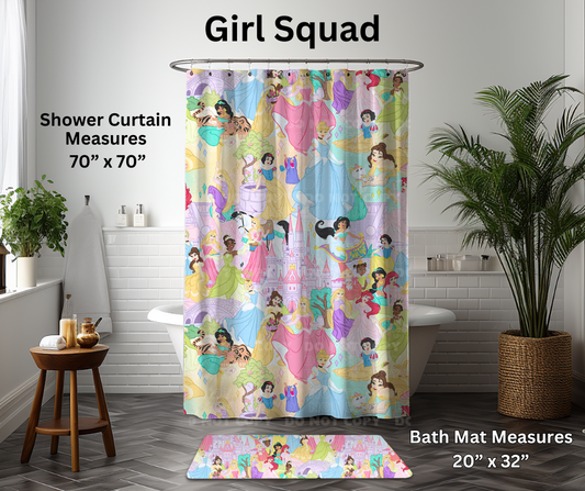 Preorder! Closes 1/6. ETA March. Girl Squad Custom Shower Curtain and/or Bath Mat