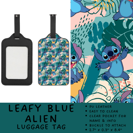 Batch #266 - Magical Travel Collection - Closes 1/3 - ETA mid Feb - Leafy Blue Alien Luggage Tag