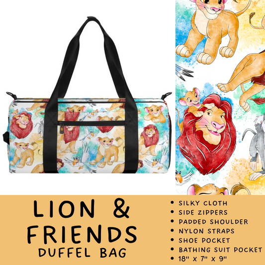 Batch #266 - Magical Travel Collection - Closes 1/3 - ETA mid Feb - Lion and Friends Duffel Bag