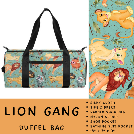 Batch #266 - Magical Travel Collection - Closes 1/3 - ETA mid Feb - Lion Gang Duffel Bag