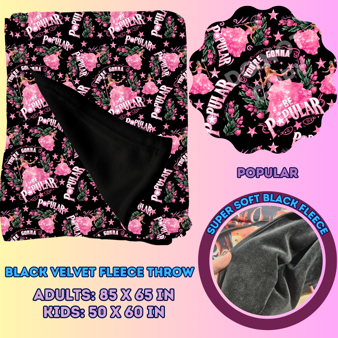 POPULAR - SOFT BLACK FLEECE THROWS 7 - PREORDER CLOSING 1/13