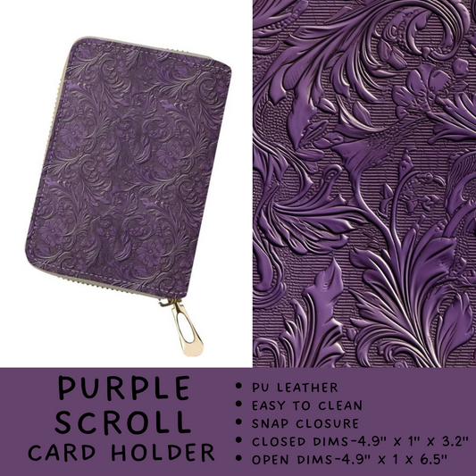 Batch #265 - Card Holders & Foldable Wallets - Closes 1/1 - ETA mid Feb - Purple Scroll Card Holder