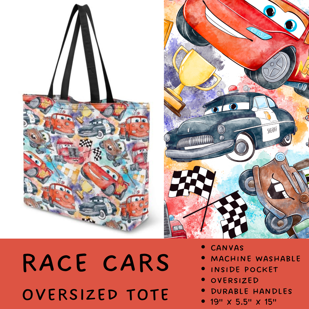 Batch #266 - Magical Travel Collection - Closes 1/3 - ETA mid Feb - Race Cars Oversized Totes