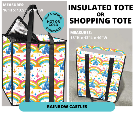 Preorder! Closes 12/30. ETA March. Rainbow Castles Shopping or Insulated Tote