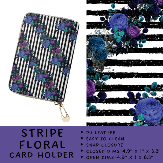 Batch #265 - Card Holders & Foldable Wallets - Closes 1/1 - ETA mid Feb - Stripe Floral Card Holder