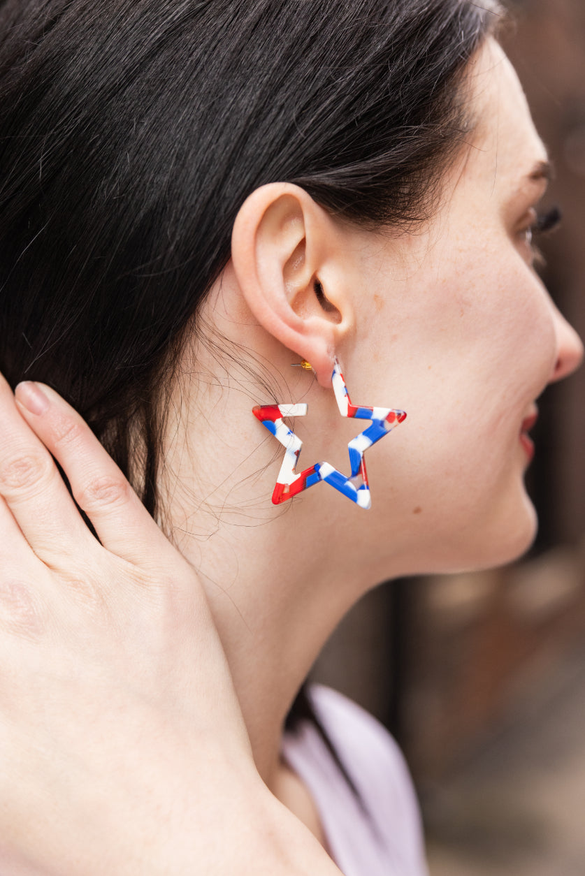 Star Hoops - Red, White & Blue