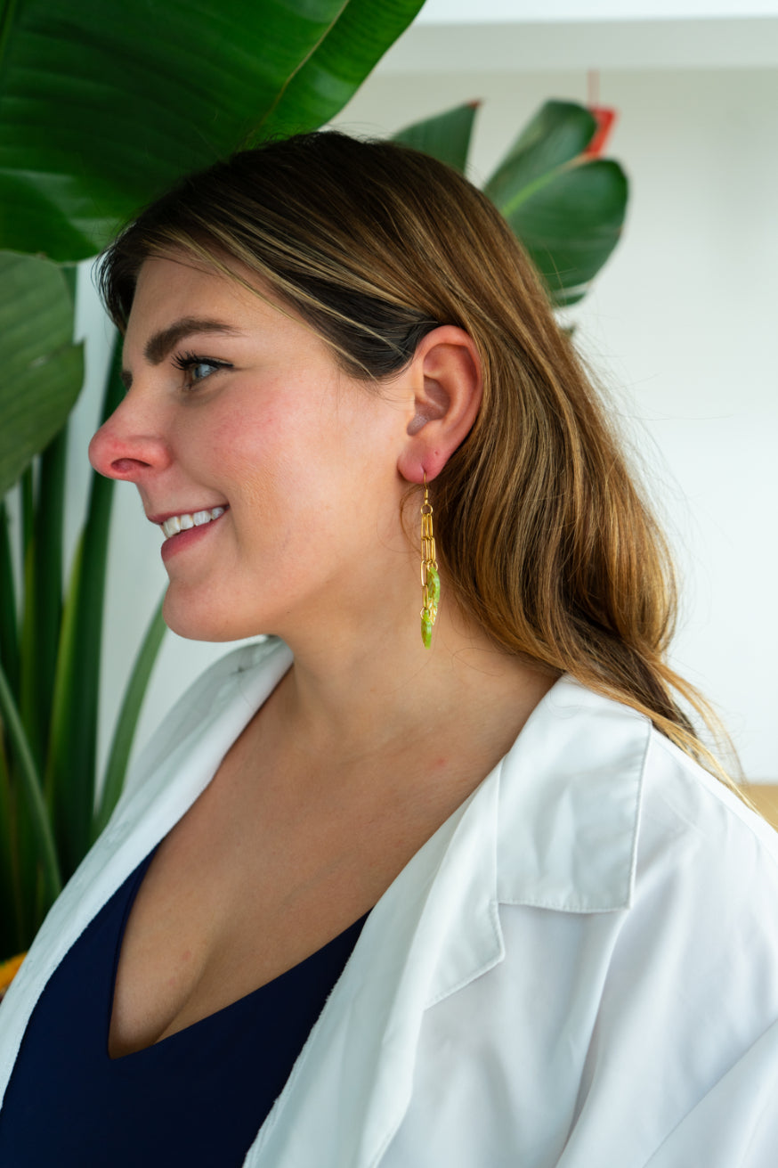 Ivy Earrings - Fern Green