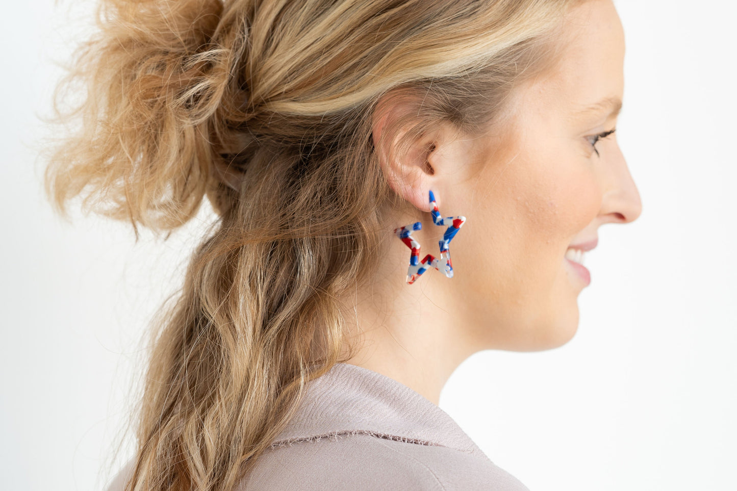 Star Hoops - Red, White & Blue