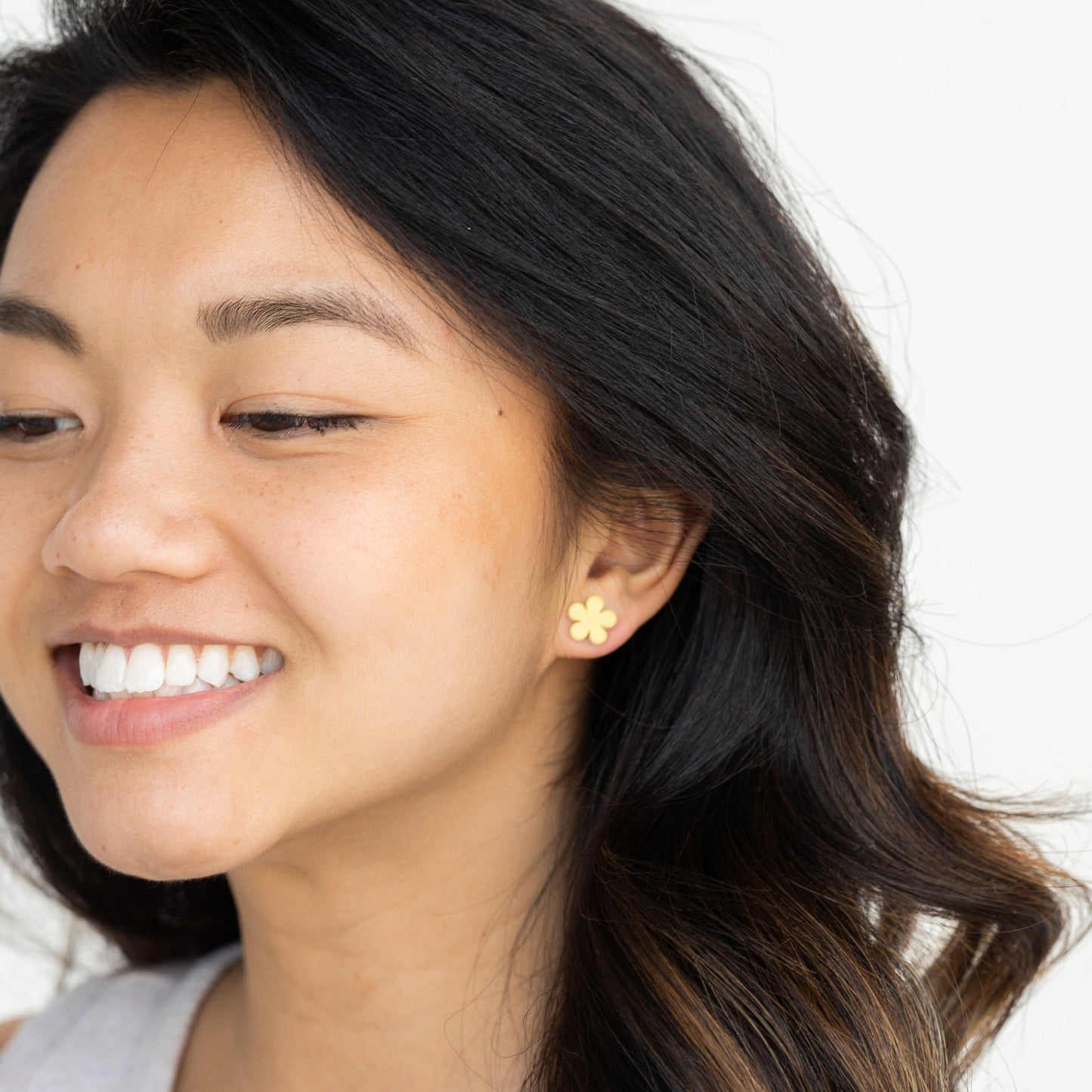 Flower Studs- Sunshine Yellow