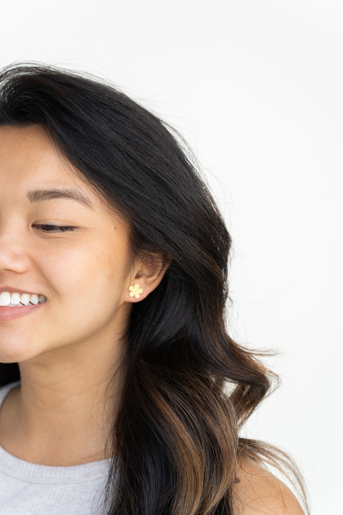 Flower Studs- Sunshine Yellow